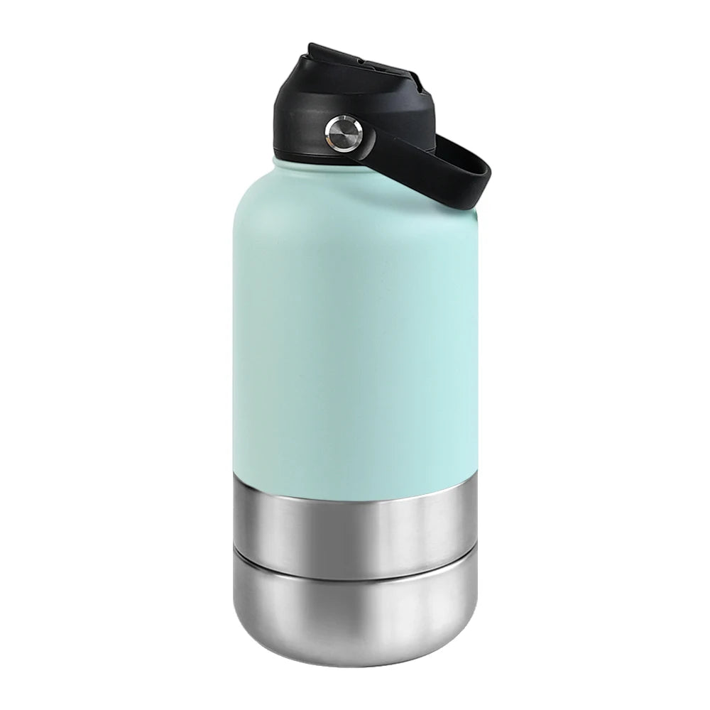 1000ml Outdoor Travel Portable Pet Insulated Feeder Dog. Bowl Food Bottle.