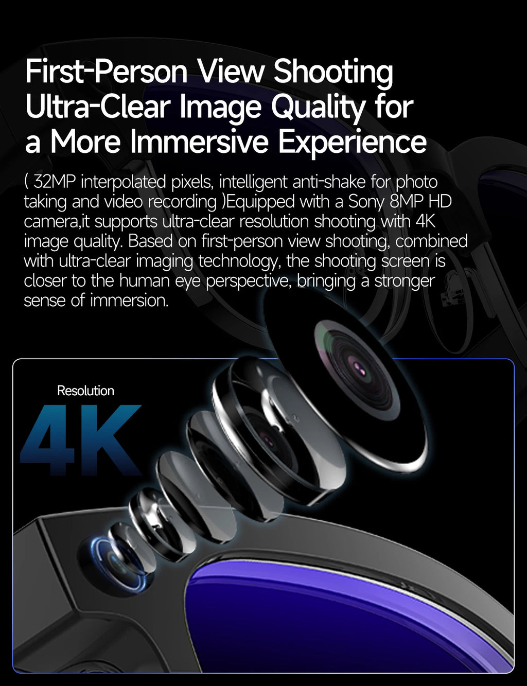 Smart Glasses 4K HD Upgrade