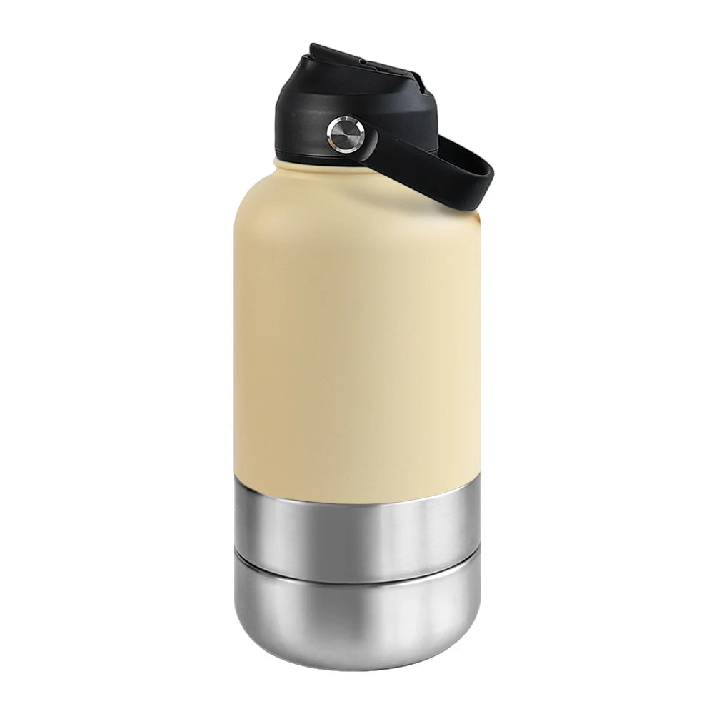 1000ml Outdoor Travel Portable Pet Insulated Feeder Dog. Bowl Food Bottle.