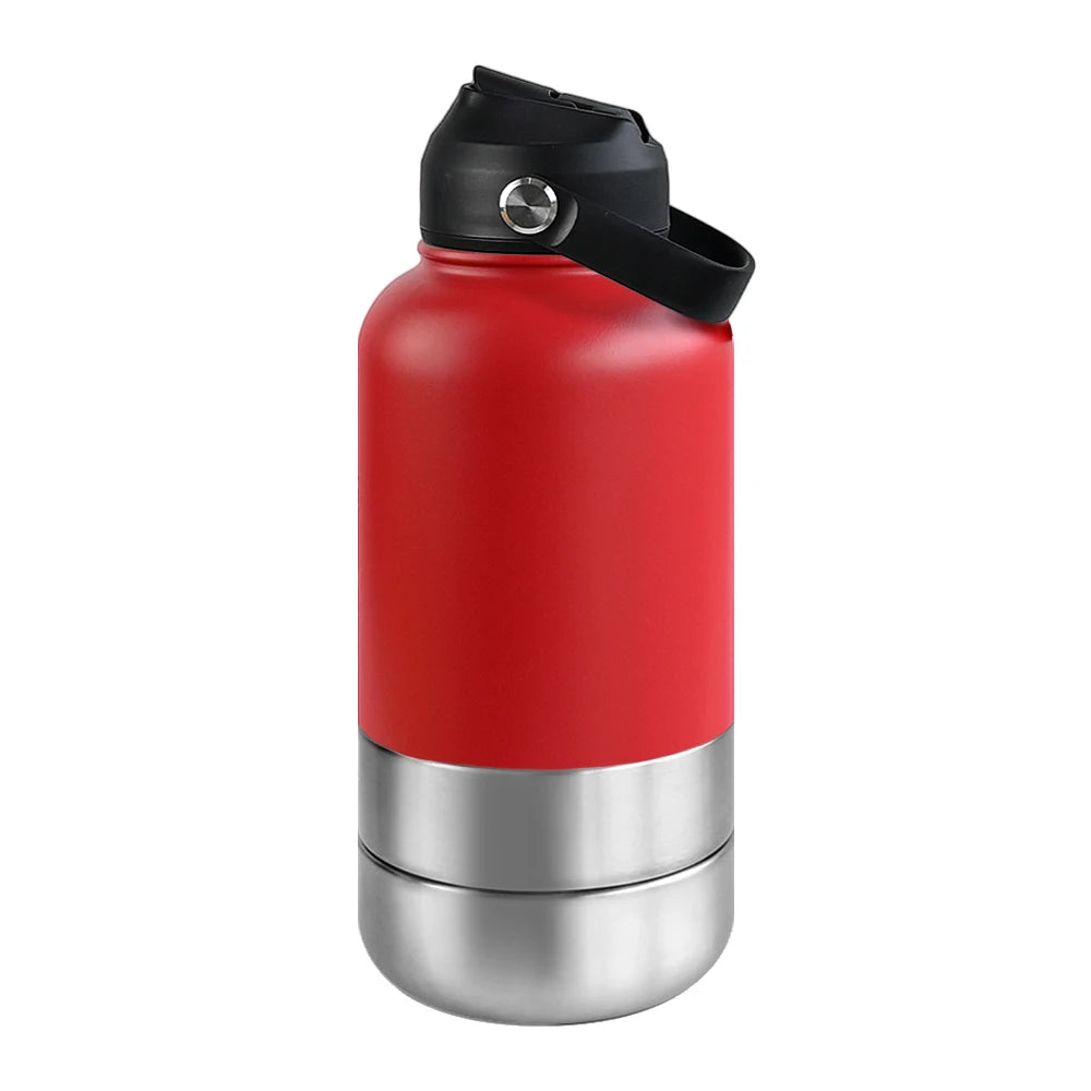 1000ml Outdoor Travel Portable Pet Insulated Feeder Dog. Bowl Food Bottle.