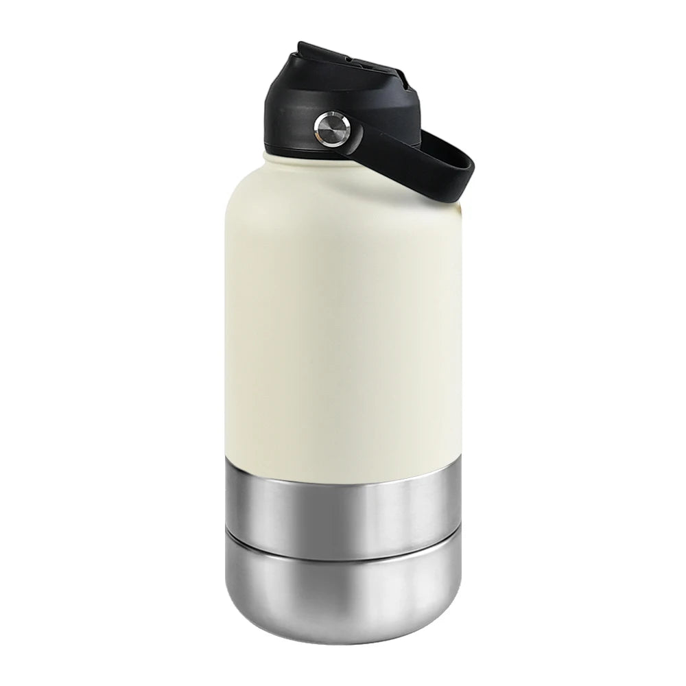 1000ml Outdoor Travel Portable Pet Insulated Feeder Dog. Bowl Food Bottle.