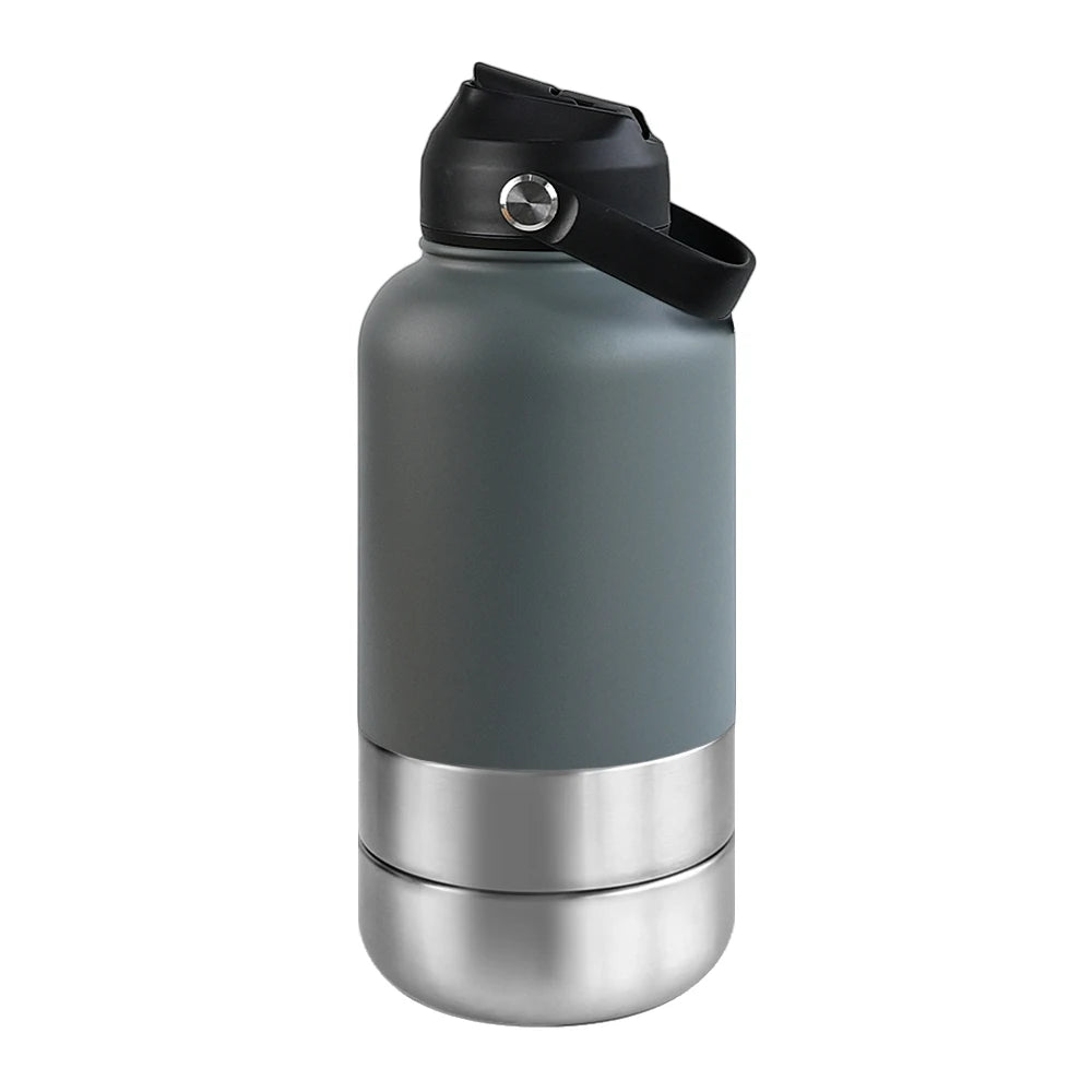 1000ml Outdoor Travel Portable Pet Insulated Feeder Dog. Bowl Food Bottle.