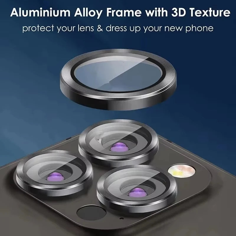 Metal Camera Lens Protector Glass For iPhone 16 17 15 13 11 12 14
