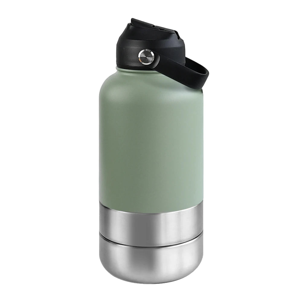 1000ml Outdoor Travel Portable Pet Insulated Feeder Dog. Bowl Food Bottle.
