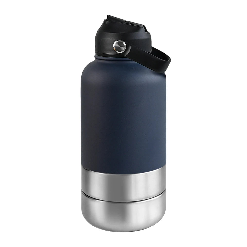 1000ml Outdoor Travel Portable Pet Insulated Feeder Dog. Bowl Food Bottle.